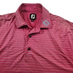FootJoy Mens Large Pink Striped Stretch Golf Polo Shirt